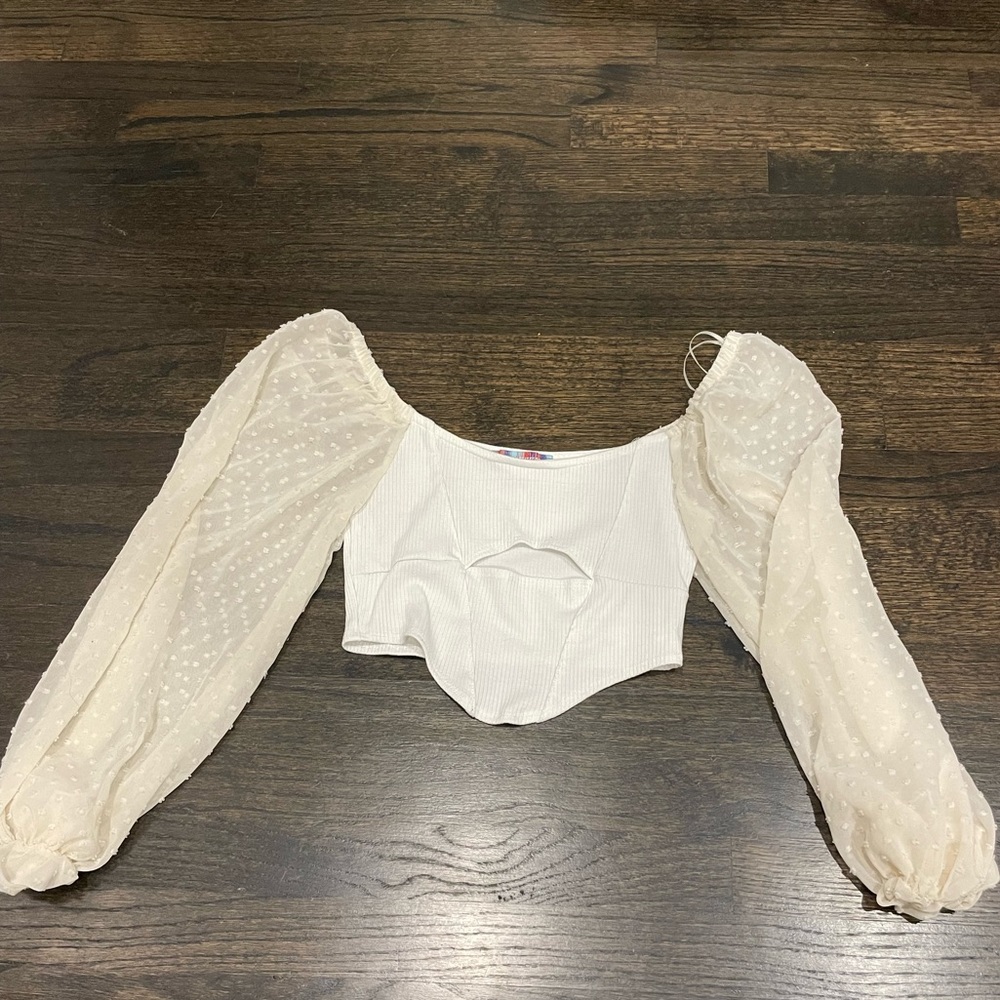 Urban outfitters long sleeve off white top small